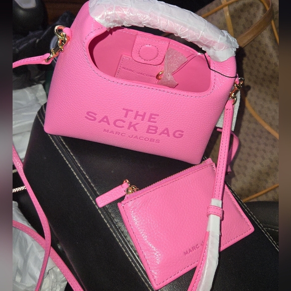Brand New Marc Jacobs "The Mini Sack Bag" In Bow Pink - Picture 1 of 7
